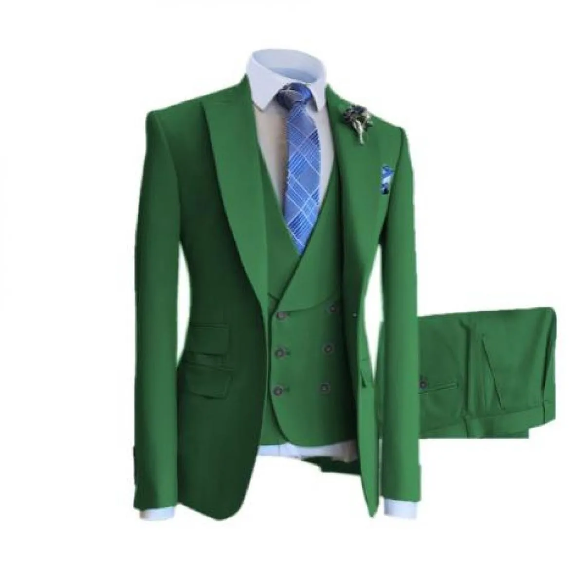 2022 Elegant Slim Fit Men's Work Suits One Button Groom 3 Pieces (Jacket + Pants + Vest)