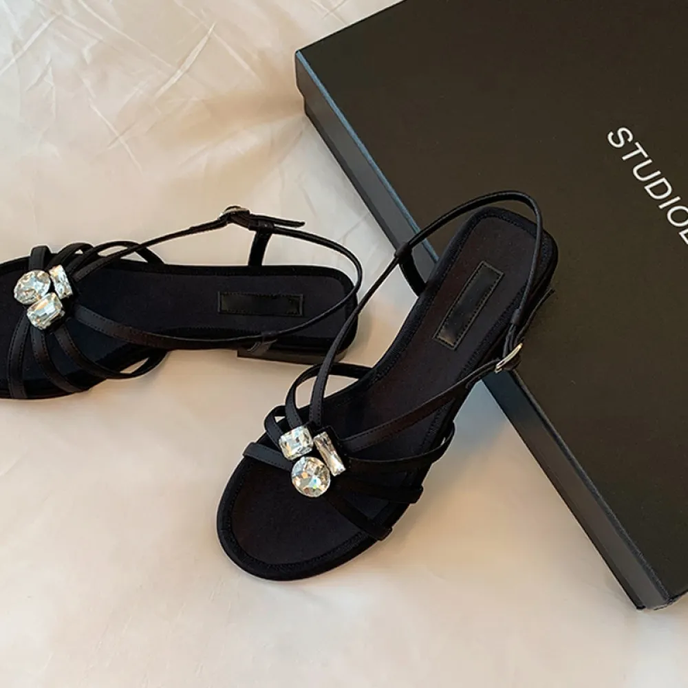 2024 sandali estivi alla moda con zeppa e cinturino per donna - stile francese elegante