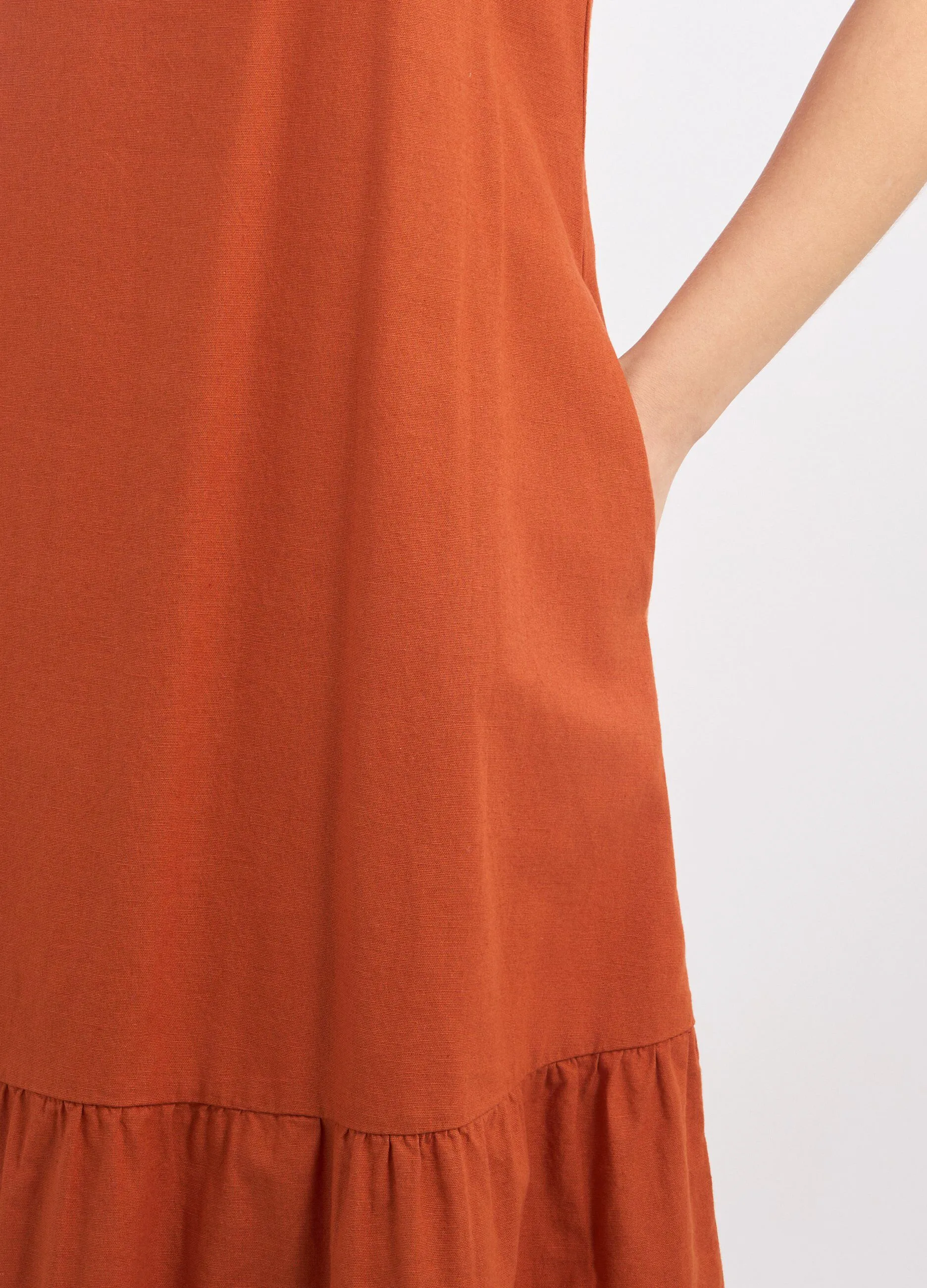 Ladies' long linen blend dress