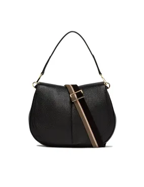 Black Round Helena Leather Bag