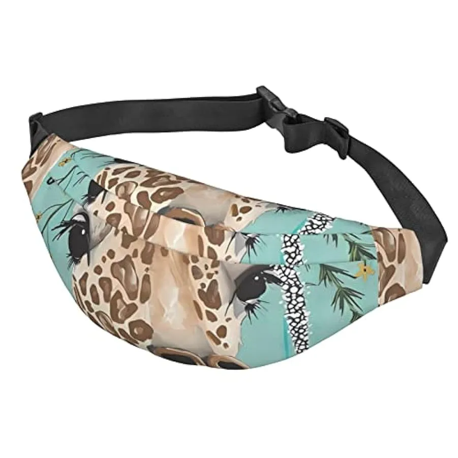 Large Floral Giraffe Travel Crossbody Bag - Durable Lightweight Shoulder Bag for Sports, Travel, Commuting - Black, S