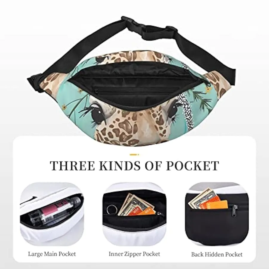 Large Floral Giraffe Travel Crossbody Bag - Durable Lightweight Shoulder Bag for Sports, Travel, Commuting - Black, S