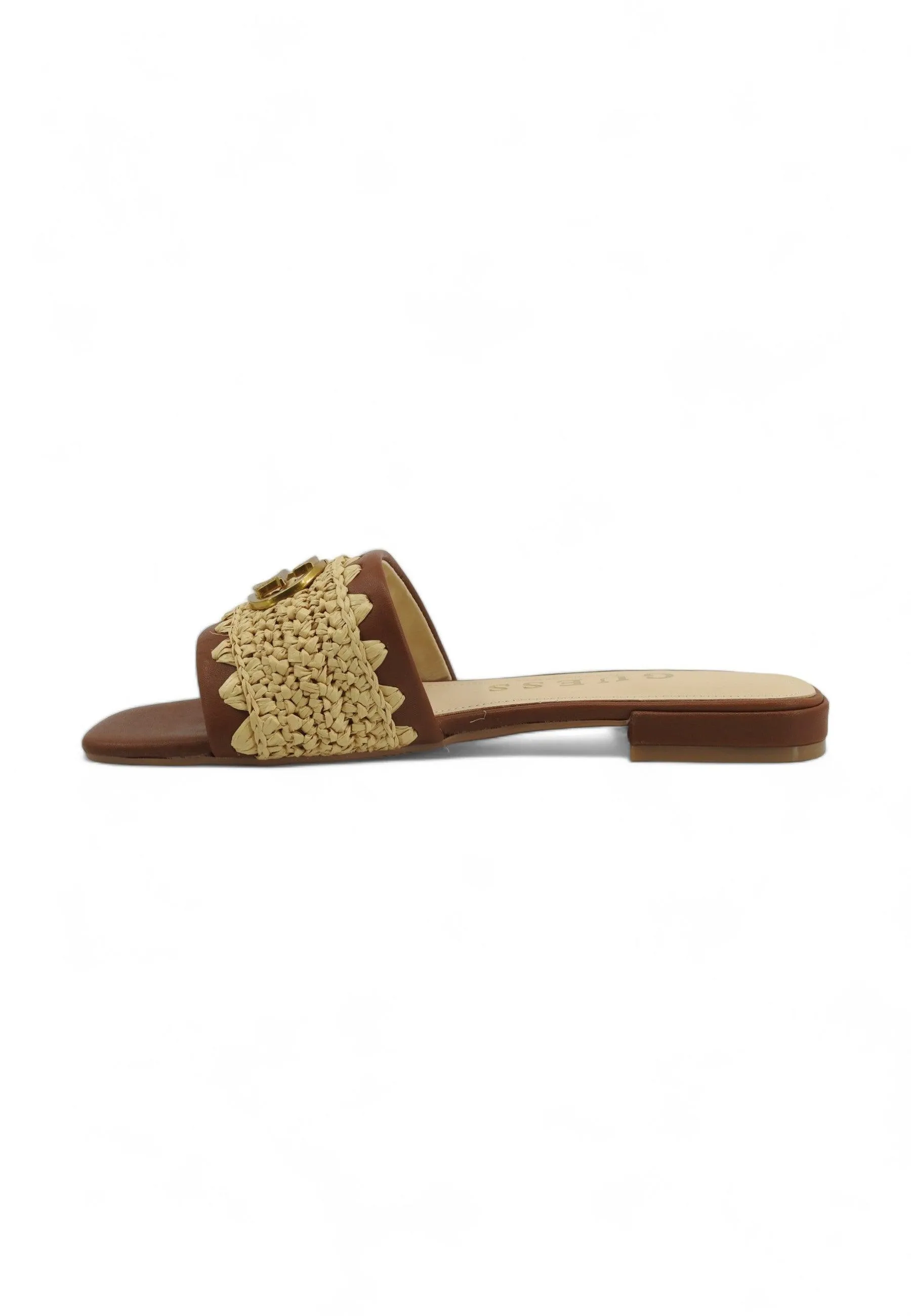 Natural Brown Ciabatta Shoes for Women - FLGTARELE19