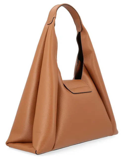 Hogan H-Bag Hobo Medium Brown Leather Tote Bag.