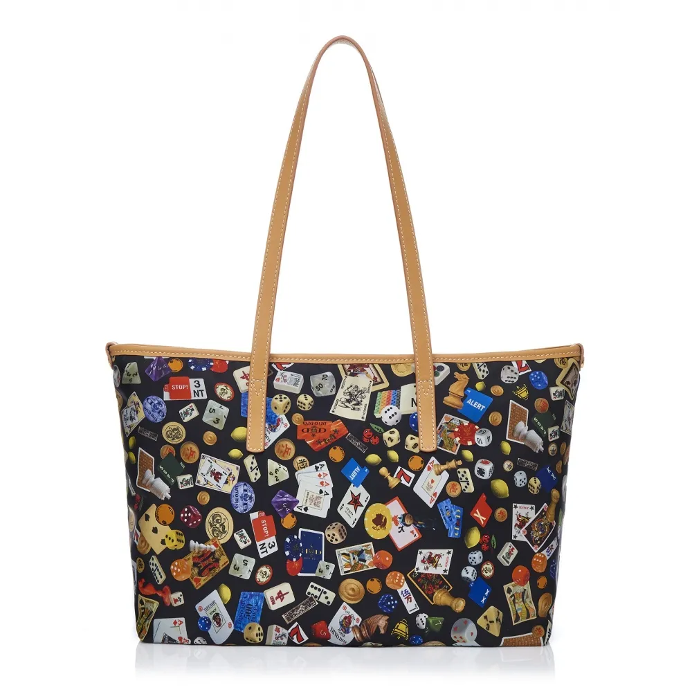 Italian Leather Bag - Luxury Life is a Game Collection - High-Quality - Nero, Marbella, Made in Italy