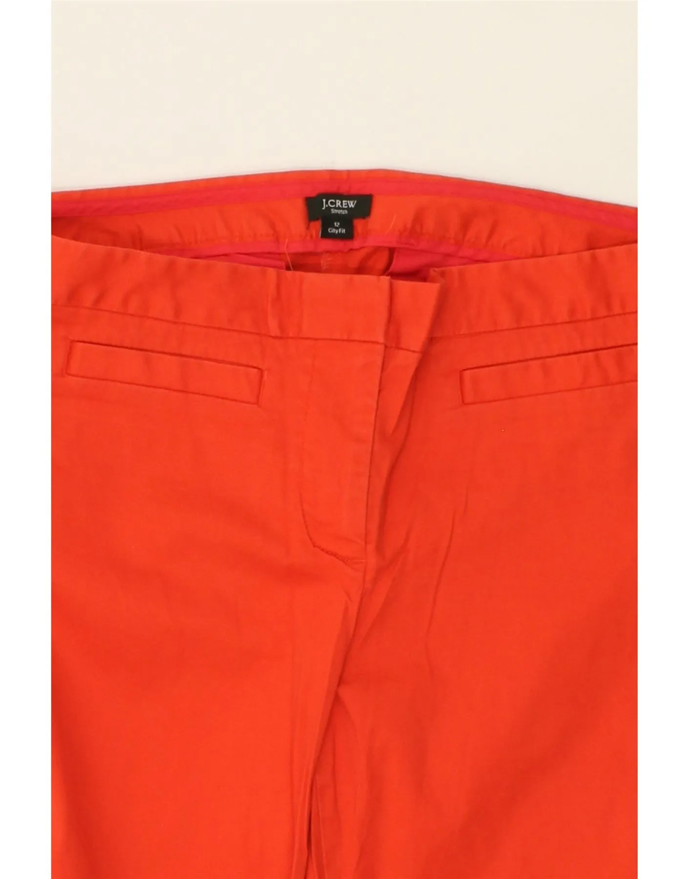 J. CREW Womens City Fit Straight Cropped Trousers US 12 Large W36 L27 Red