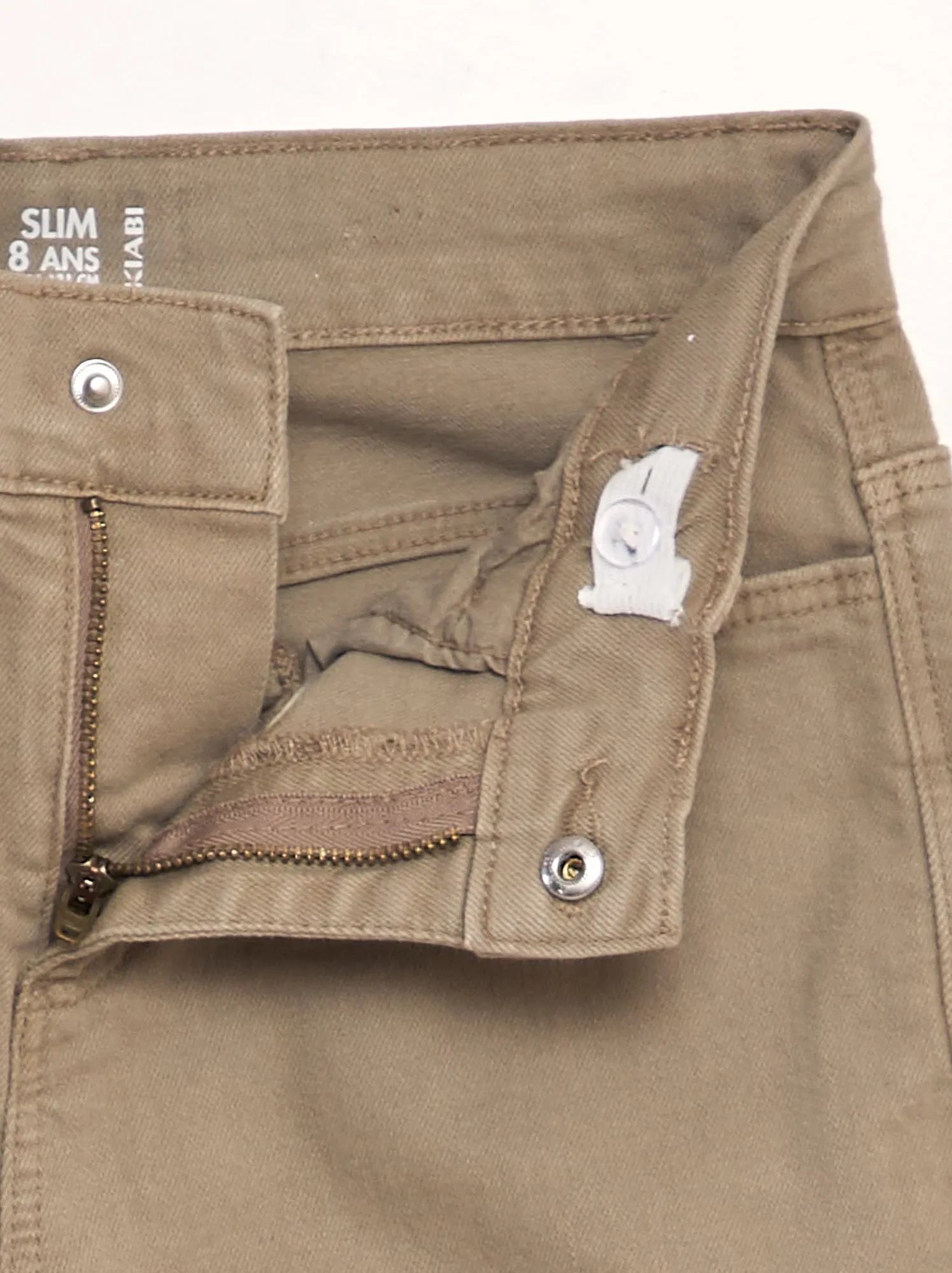 Slim Fit Beige Jeans with 5 Pockets