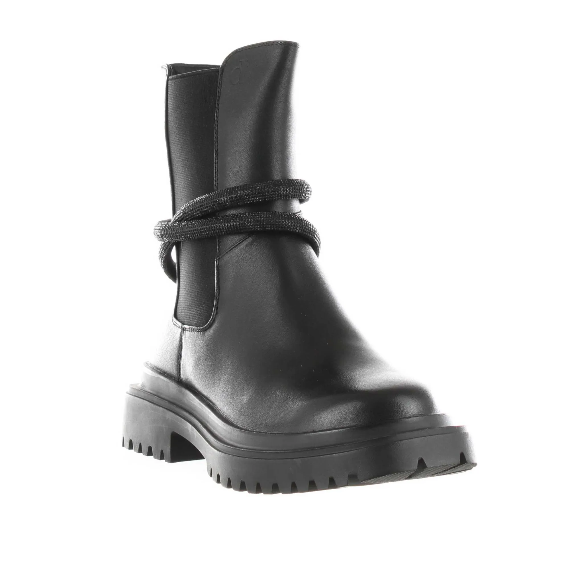 Leather Booties with Rhinestones - Shop Now!