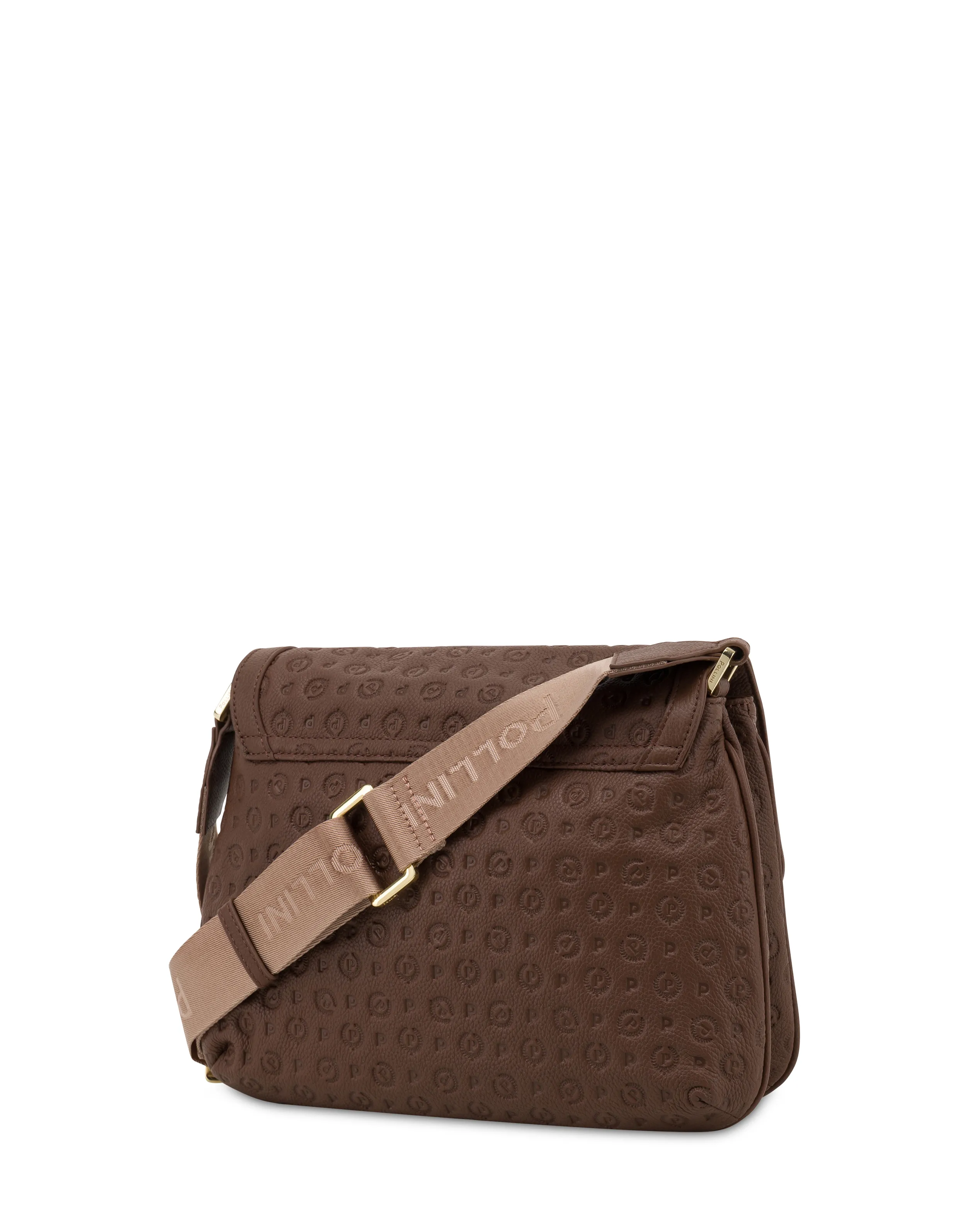 Linea Heritage Shoulder Bag with Embossed Heritage Logo in Brown
