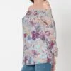 LIU JO Silk Shirt with Flowery Sleeves