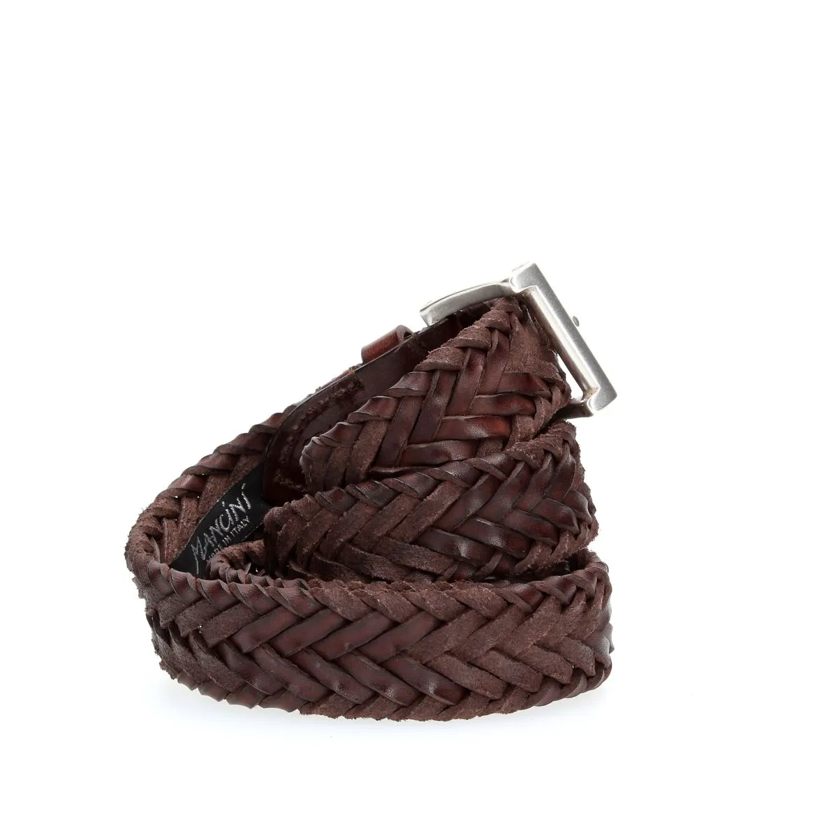 Man's Fabric Belt FABRIZIO MANCINI 7411 Dark Brown Norway