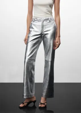 Metallic Leather Pants