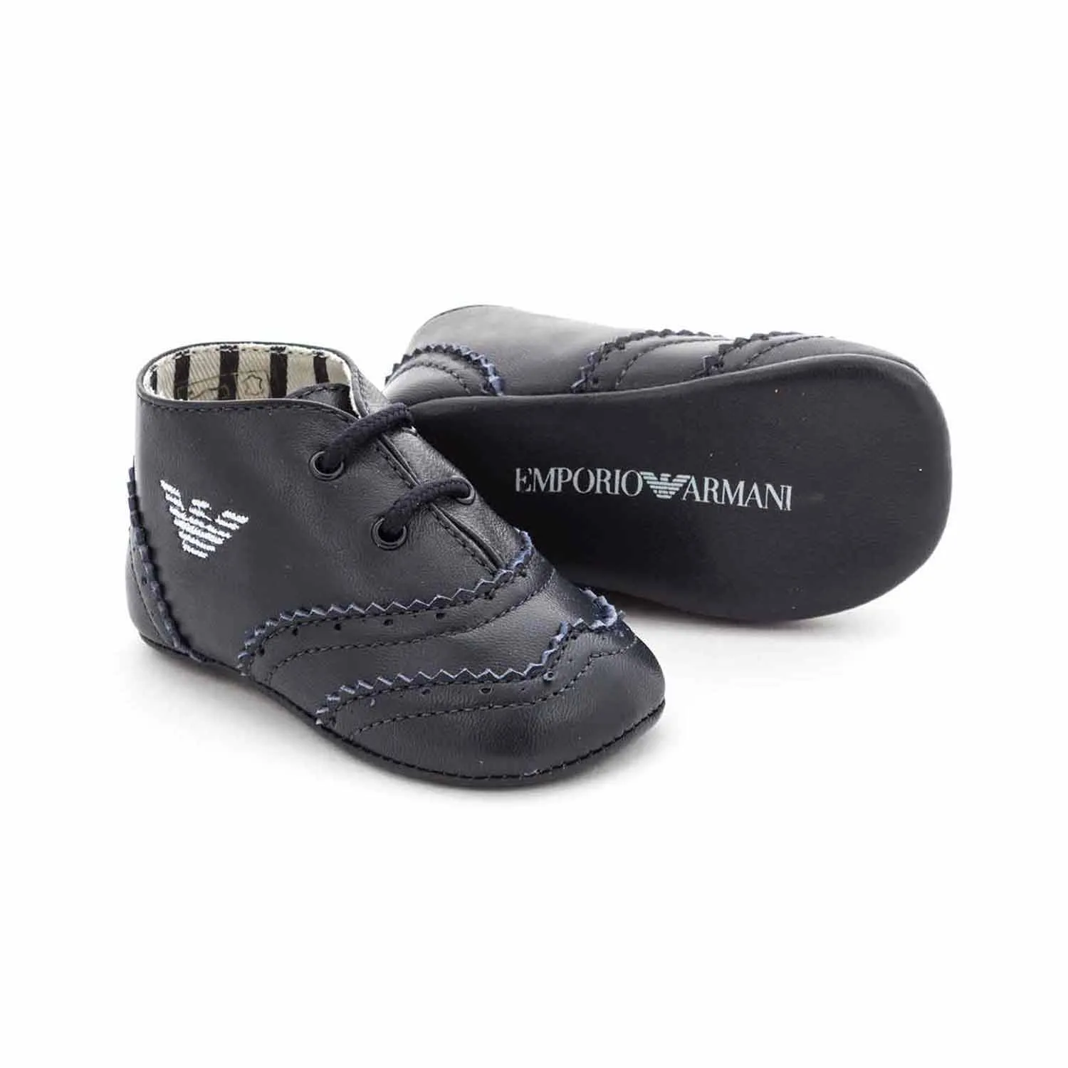 Blue Leather Baby Shoes