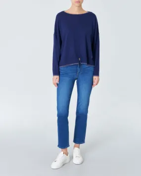 Slim-Fit Dark Stone Washed Cotton Jeans
