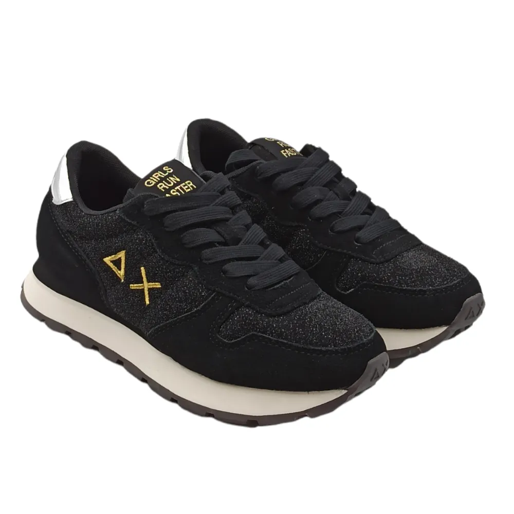 Sneaker donna in tessuto Sun68 ALLY GLITTER Z42203 NERO