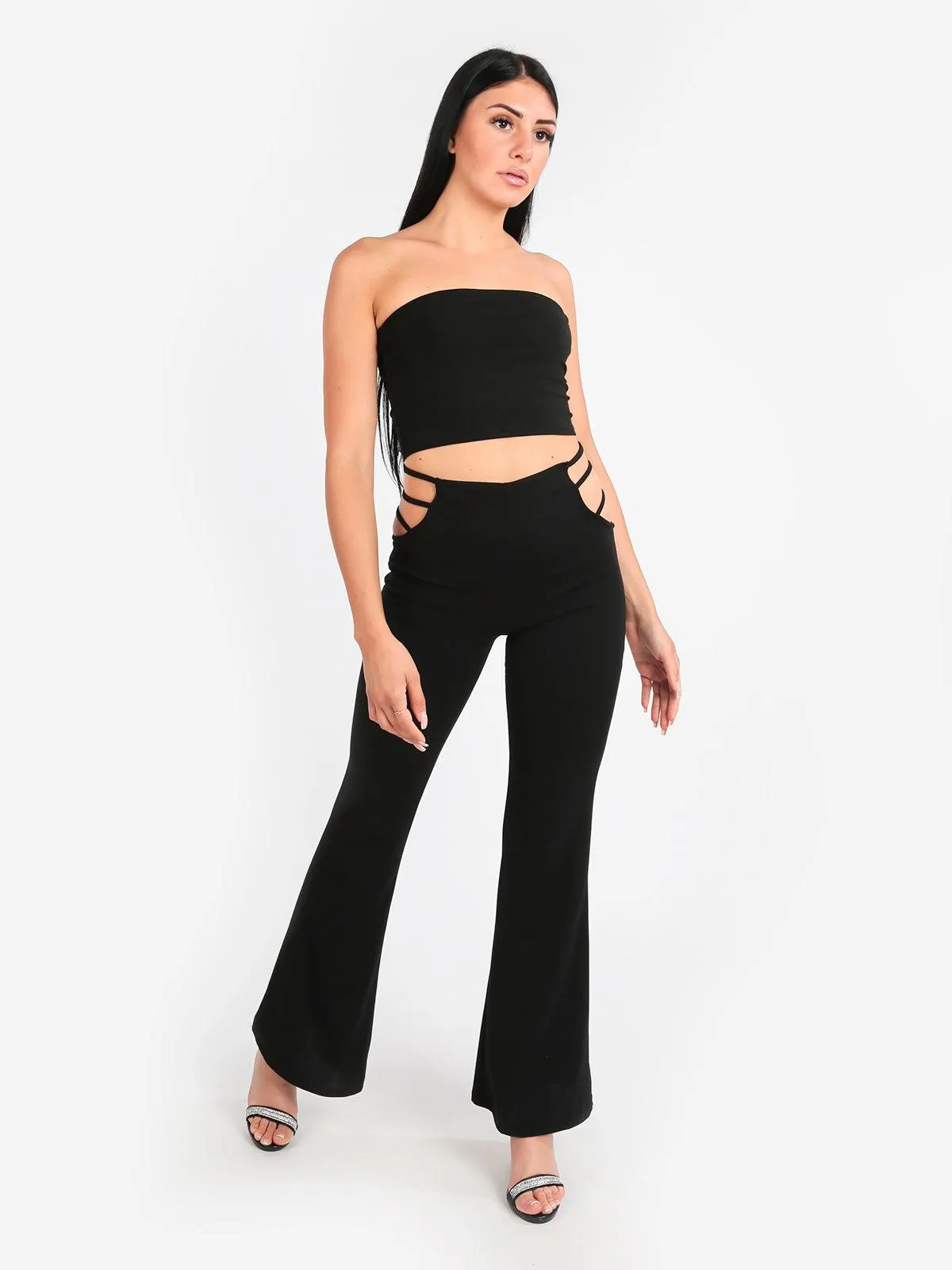 High-Waisted Flared Pants by Sofy's Chic