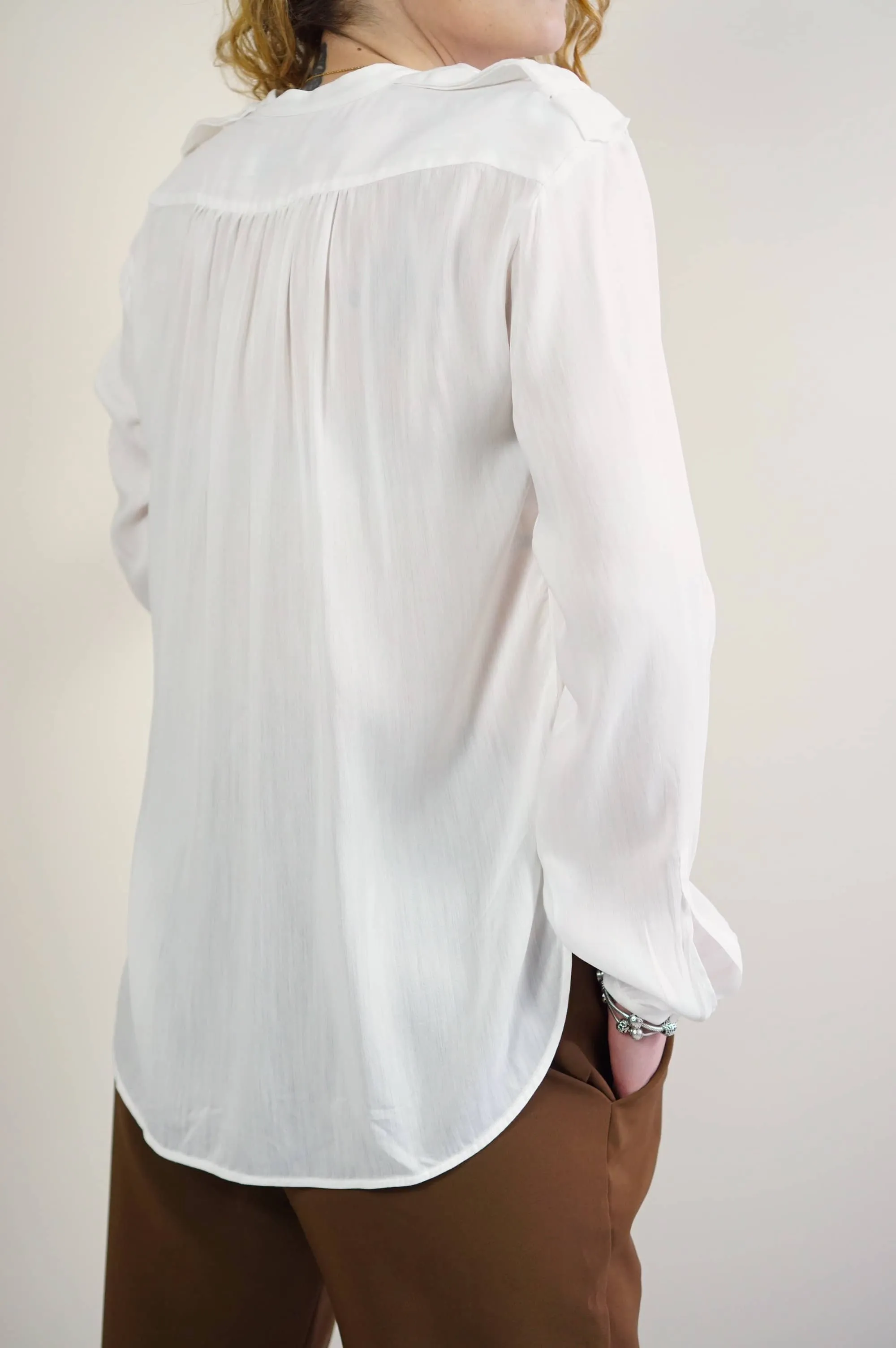 White silk blend blouse | Mauro Grifoni.